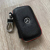 Автомобильный кожаный чехол брелок для ключей от машины, брелок сигнализации натуральная кожа Mercedes