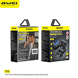 Бездротові вакуумні Bluetooth навушники в кейсі AWEI T53 ANC USB-Type-C, фото 5