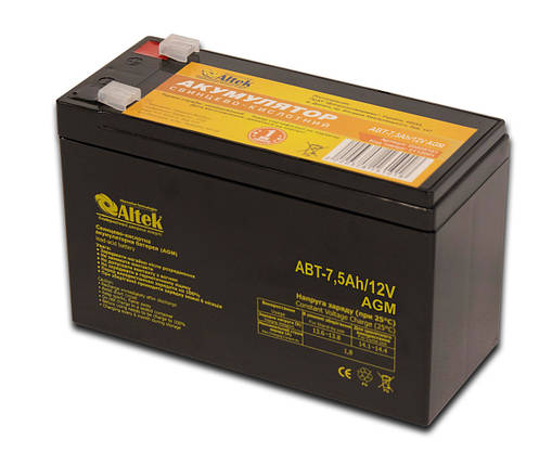 Акумулятор ALTEK ABT 7,5Ah 12V AGM, фото 1