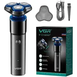 Електробритва для чоловіків роторна для вологого та сухого гоління водонепроникна VGR V-325
