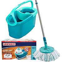 Швабра-лентяйка с ведром и автоматическим отжимом LEIFHEIT Clean Twist Disc Mop Ergo Швабра с ведром комплект