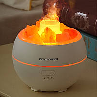Компактна соляна лампа зі зволожувачем повітря Doctor-101 Half moon з ефектом вогню і теплим підсвічуванням, фото 4