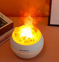 Компактна соляна лампа зі зволожувачем повітря Doctor-101 Half moon з ефектом вогню і теплим підсвічуванням, фото 6