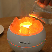 Компактна соляна лампа зі зволожувачем повітря Doctor-101 Half moon з ефектом вогню і теплим підсвічуванням, фото 7