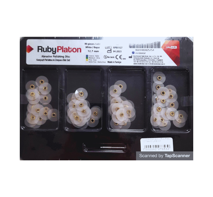 Полірувальні диски Ruby Platon 12.5 mm 80 шт\уп білі