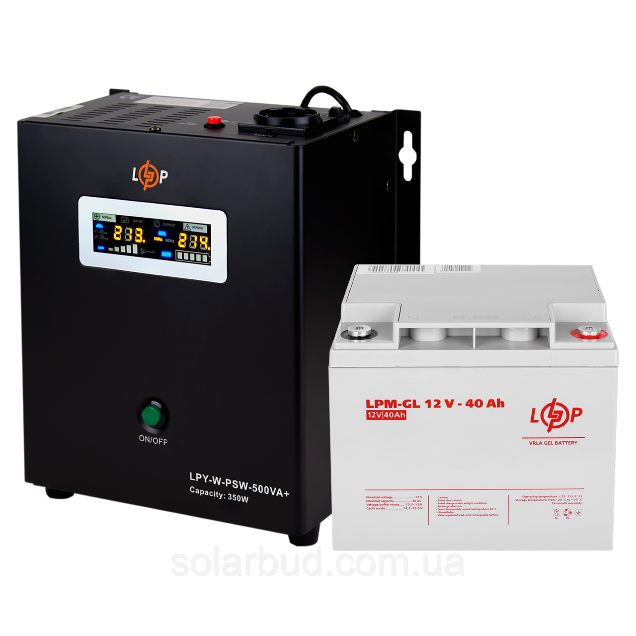 Комплект резервного живлення для котла LP (LogicPower) ДБЖ + гелева батарея (UPS W500 + АКБ GL 520W)