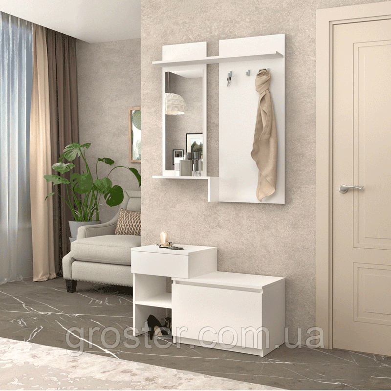 Компактний передпокій Брайт 900. Тумба з вішалкою, фото 1