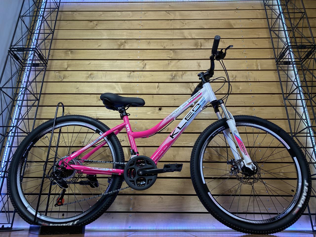 Велосипед жіночий 26" CORSO KLEO KL-26007 рожево-білий на зріст 145-160 cм
