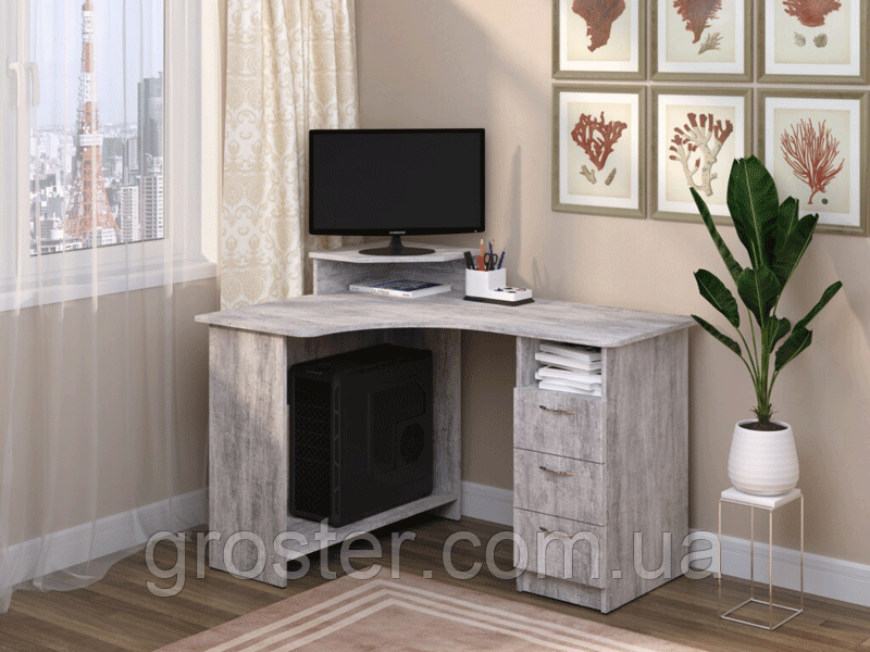 Кутовий комп'ютерний стіл Компакт для дому і офісу