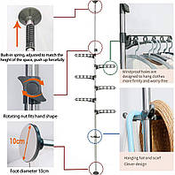 Вешалка напольная для одежды одинарная телескопическая, стойка для вещей в спалью, органайзер, подставка tru