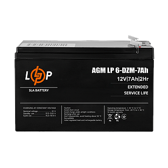 Тяговий свинцево-кислотний AGM акумулятор LP 6-DZM-7 Ah