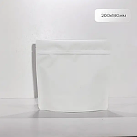 Дой-пак 200х190 білий soft touch (250г) + zip-замок дно