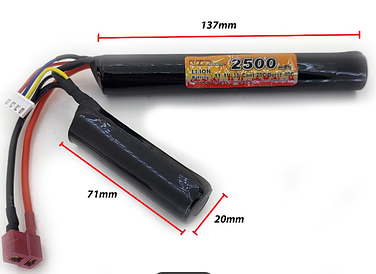 Акумулятор Li-Ion 11.1V 20-40C 2 11.1V 20-40C 2500mAh 2+1 stick круглий (VBPower) (для страйкболу)