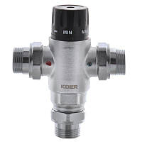 Термостатичний триходовий клапан KR 1'' (з накидними гайками) Змішувальний триходовий клапан для води