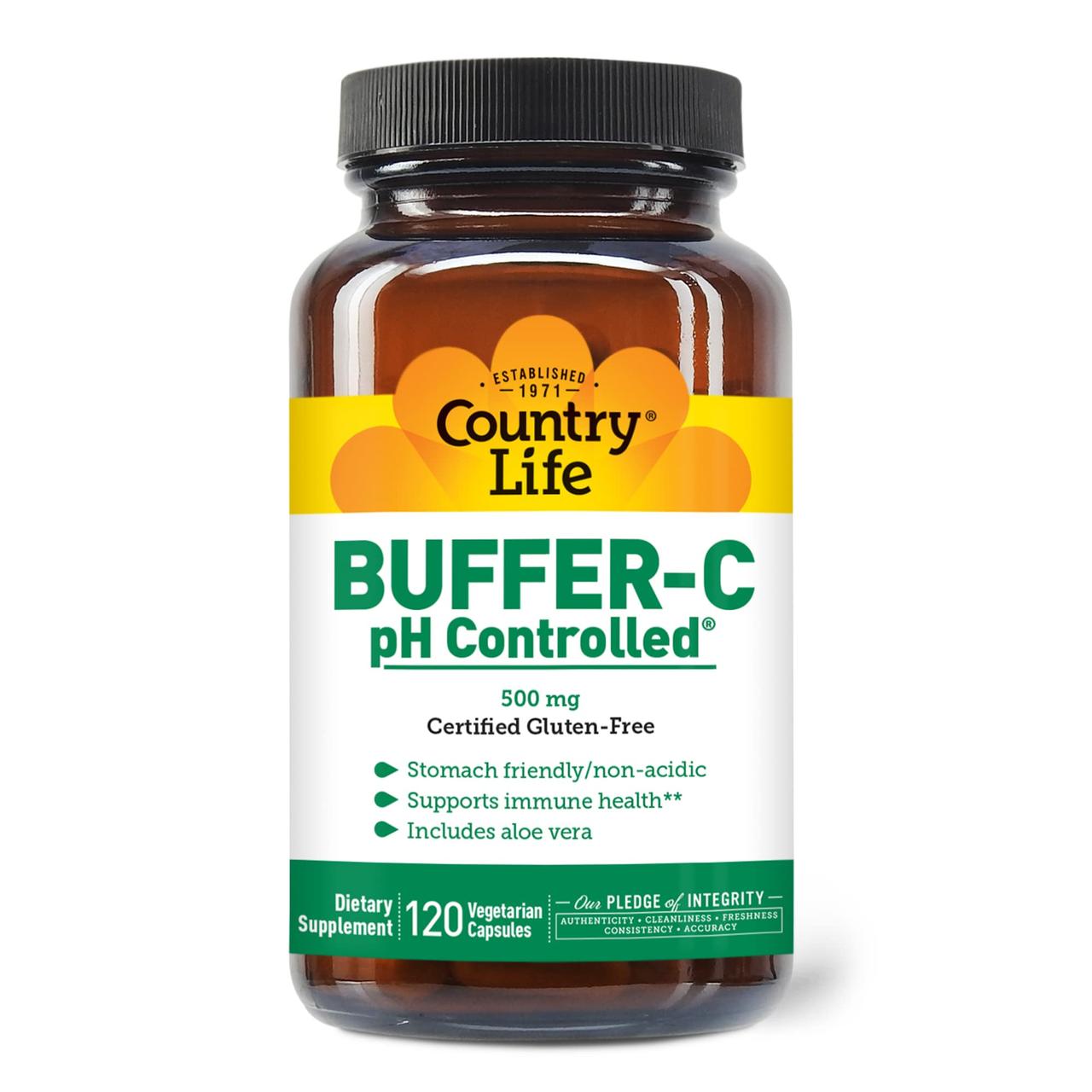Вітамін C Country Life Buffer-C 500 mg 120 Vegetarian Capsules, фото 1