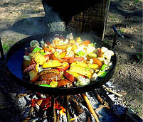 Сковорода діаметр 60 см із кришкою Сковорода мангал із диска борони оригінальний подарунок на день, фото 3