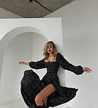 Легка сукня з довгими рукавами та відкритою спиною Тканина софт Розмір 42-44, 46-48, фото 3