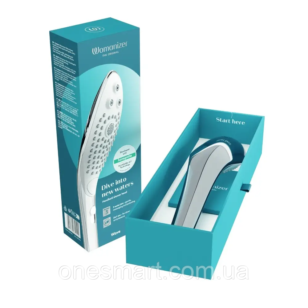 Насадка на душ для мастурбації срібна "Wave" Womanizer, фото 1