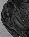 Куртка шкірянка чоловіча демісезонна чорна з накладними кишенями Stiven, фото 4