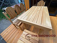 Меблі з термодерева для альтанок, саун, бань від виробника Thermowood Production. Відео