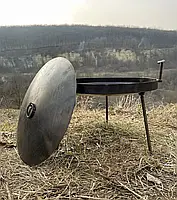 Велика дискова сковорода 80 см із кришкою Сковорода для багаття Тарілка для смаження на багатті, фото 6