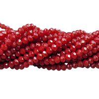 Намистини скло Finding Рондель граненка Бордовий матовий 2 мм В'язка 160 шт