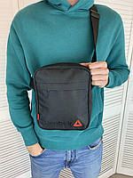 Сумка мужская Reebok, сумка текстильная на плече, сумка для мужчин на молнии, сумка повседневная Черная tru