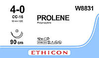 Пролен (Prolene) 4/0, довжина 90см, 2 кол-ріж. голки 16мм CC W8831