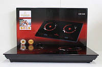 Двухконфорочная настольная плита, инфракрасная электроплита, электроплита Crownberg CB-1330 на 2000 Вт Черная tru