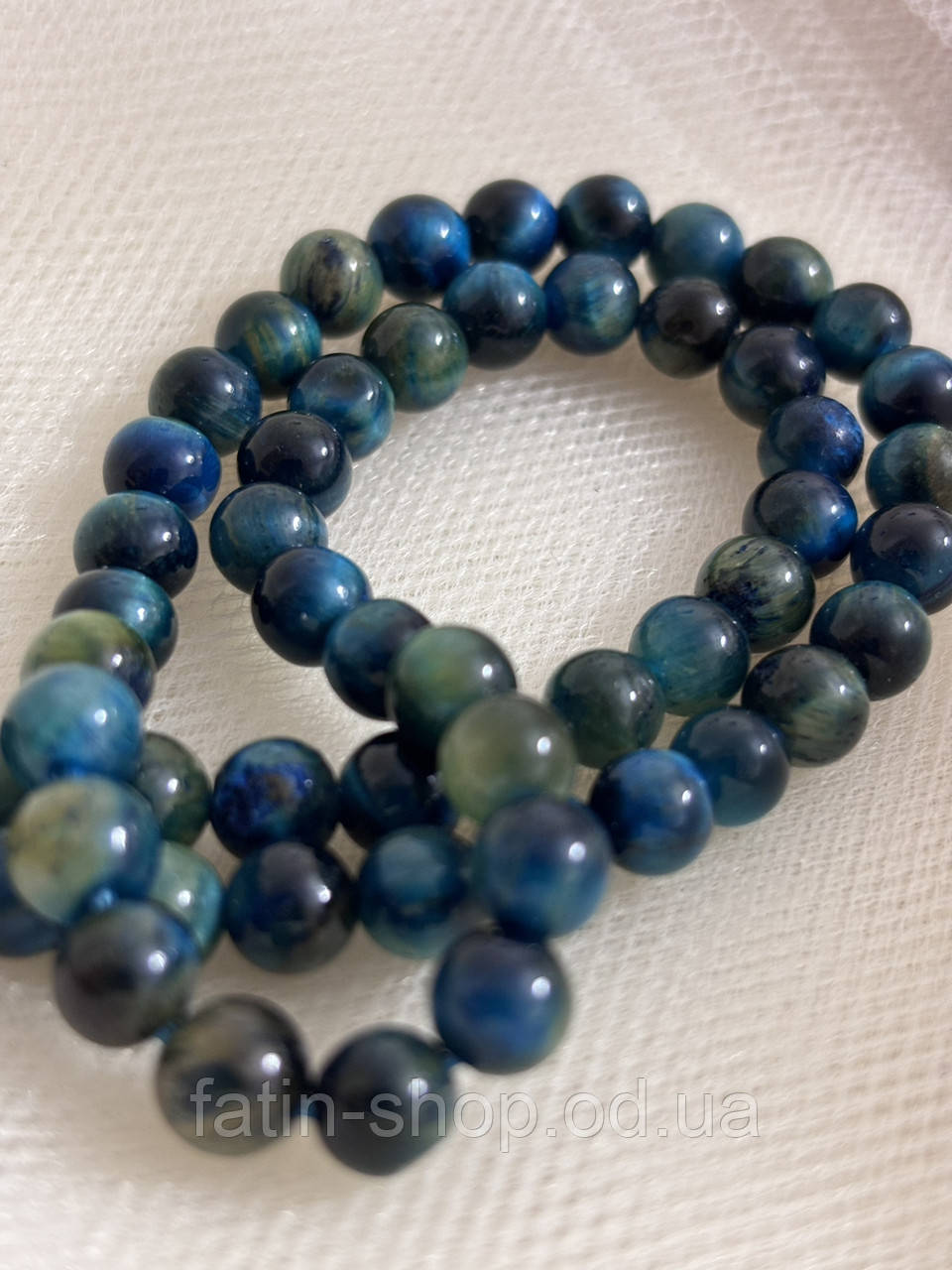 Намистини Тигрове око темно-блакитне 6мм, фото 1