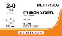 Етібонд Ексель (Ethibond Excel) 2/0, PTFE 4шт по 90см, 2 кол-ріж. голки 17мм MEH7718LG