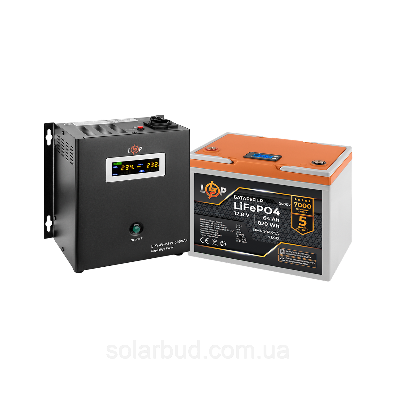 Комплект резервного живлення LP (LogicPower) ДБЖ + літієва (LiFePO4) батарея (UPS W500+ АКБ LiFePO4 819W)