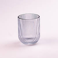 Склянка для напоїв фігурна прозора ребриста з товстого скла набір 6 шт Блакитний