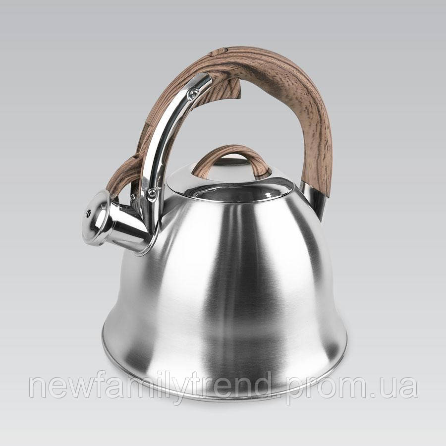 Чайник зі свистком 3.0 л із неіржавкої сталі Maestro MR-1320-W Чайник для індукційної плити Чайник газовий, фото 1