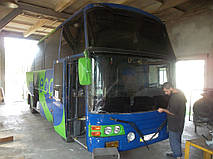 Иготовление и замена лобового стекла на автобус MAN 11.192 в Никополе (Украина) 2