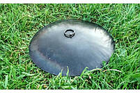 Велика дискова сковорода 80 см із кришкою Сковорода для багаття Тарілка для смаження на багатті, фото 7