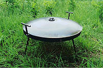 Велика дискова сковорода 80 см із кришкою Сковорода для багаття Тарілка для смаження на багатті, фото 5