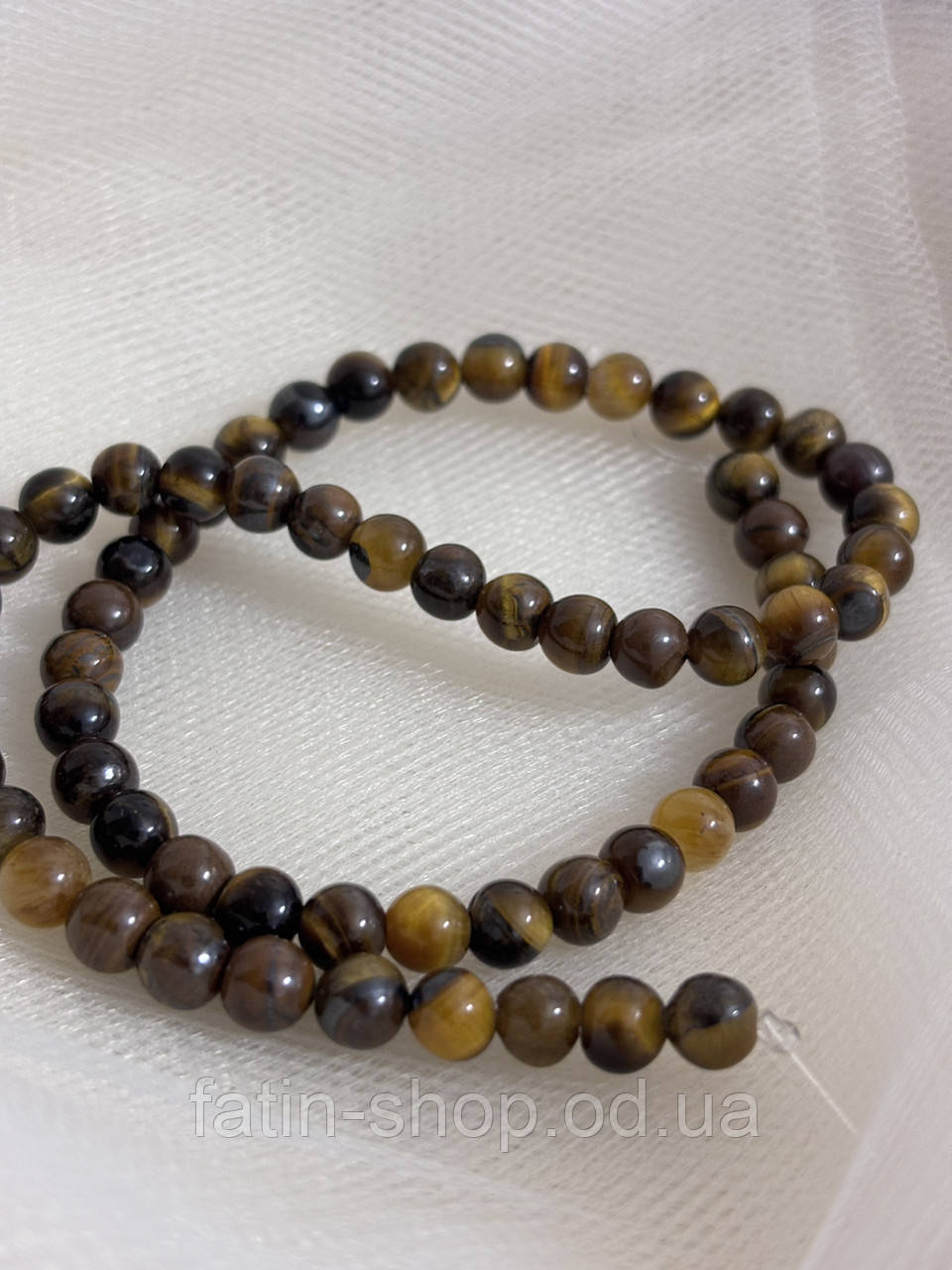 Намистини Тигрове око темно-жовте 6мм, фото 1