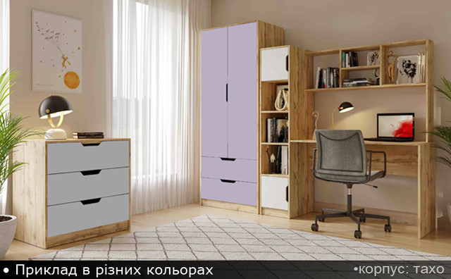 Меблі Тінейджер (Teenager) для підлітка студента: корпус тахо, фасад кольоровий