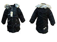 Пальто зимове (халофайбер) для дівчинки р.2XL чорне арт.368 ТМ КИТАЙ