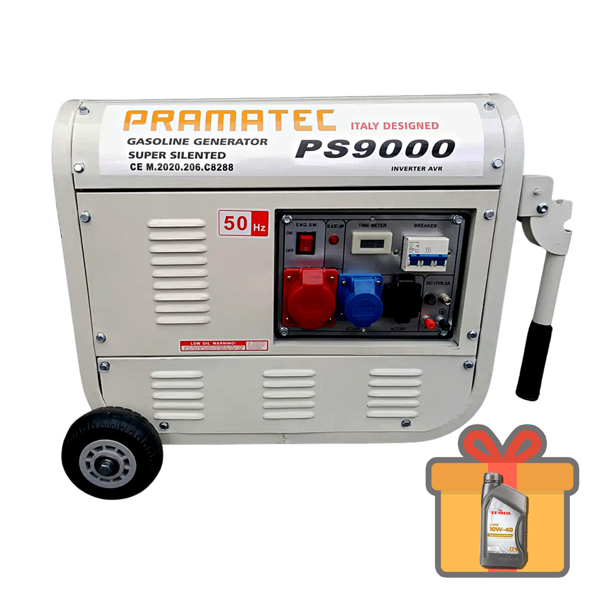 Бензиновий генератор PRAMATEC PS-9000 2,5 квт 3 фазний електрогенератор бензогенератор для дому квартири