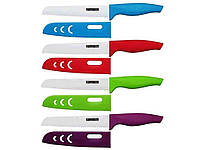 Нож для хлеба с ручкой из ABS-TPR soft-touch и чехлом (лезвие 15см, рукоятка 12.5см; в ассорти) керамика ТМ OS