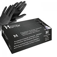Перчатки нитриловые M черные Hoffen 100 шт