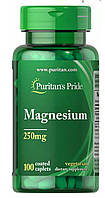 Магний, Magnesium, Puritan's Pride, 250 мг, 100 капсул