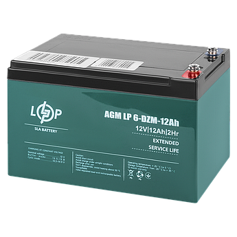 Тяговий свинцево-кислотний AGM акумулятор LP 6-DZM-12 Ah - под Болт М5