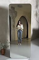 Безрамне дзеркало Заокруглене з ніжкою, підлогове дзеркало без рами в повний зріст