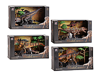 Удивительно реалистичный набор детализированных динозавров из 5 элементов 3 динозавра и 2 аксессуара 4 вида