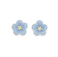 Серьги детские клипсы для ушей без пробивания уха Liresmina Jewelry "Цветочное Великолепие" голубые