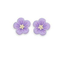Сережки дитячі кліпси для вух без пробивання вуха Liresmina Jewelry "Квіткова Пишність" фіолетові