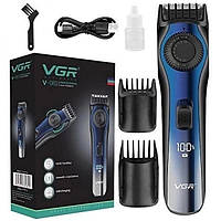 Профессиональный аккумуляторный триммер для бороды и усов с дисплеем VGR V-080 (F-S)